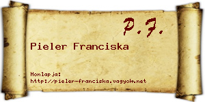 Pieler Franciska névjegykártya